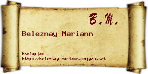 Beleznay Mariann névjegykártya